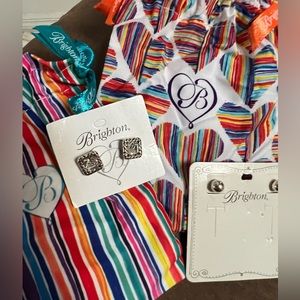 TWO pairs of NWT $60 Brighton Earrings w/ gift pouch.